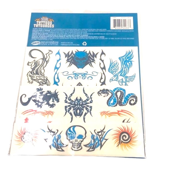 Savvi Twisted Tribal Tattoos Tatouages 25 CT - Picture 2 of 2